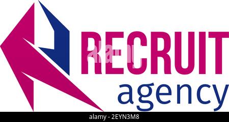Vector icon for recruit agency isolated on white background. Abstract modern vector sign for recruitment agency. Concept of employment and search for Stock Vector