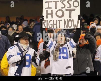 Chicago Bears fans cheer as their team play the Minnesota Vikings at  Soldier Field on November 25, 2012 in Chicago. The Bears won 28-10.  UPI/Brian Kersey Stock Photo - Alamy