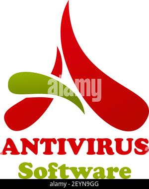 Antivirus software vector sign isolated on a white background. Concept of cyber security and internet protection. Vector badge for hacking activity pr Stock Vector