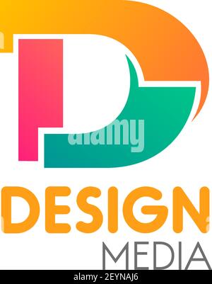 Design media colorful vector icon isolated on a white background. Vector emblem concept of social talk or social media. Creative vector design for bra Stock Vector