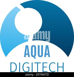 Digital technology vector sign isolated on a white background. Abstract technology icon in blue colors for any business. Concept of innovation and sof Stock Vector