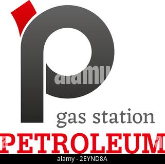 Gas station petroleum vector sign isolated on a white background. Concept of filling up fuel into the car. Refueling a car vector badge, fuel industry Stock Vector