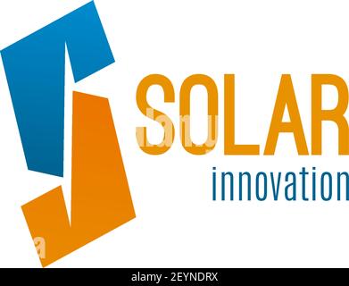 Solar innovation vector icon isolated on a white background. Abstract design for renewable energy project or business. Concept of solar energy and env Stock Vector