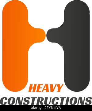 Heavy constructions vector icon isolated on white background. Concept of work with crane or transportation excavator. Vector badge for tower crane, tr Stock Vector