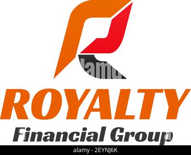 Creative badge for royalty financial group business. Abstract vector sign for successful financial company isolated on white background. Business grou Stock Vector
