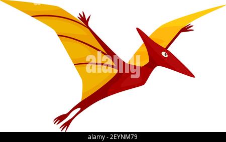 Pterodactyl or pteranodon. Flying prehistoric reptile vector illustration.  Stock Vector