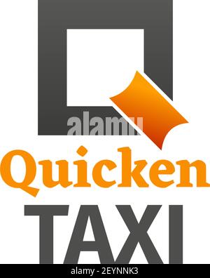 Vector sign for taxi company. Emblem of private passenger transportation, quicken taxi service design. Company vector badge for business Taxi identity Stock Vector