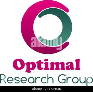 Optimal research group vector icon isolated on a white background. Thinking and creating new ideas concept. Abstract sign for research laboratory or s Stock Vector
