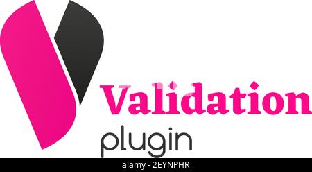 Validation plugin vector icon isolated on a white background. Creative badge in black and pink colors for check confirm program. Concept of test of pr Stock Vector