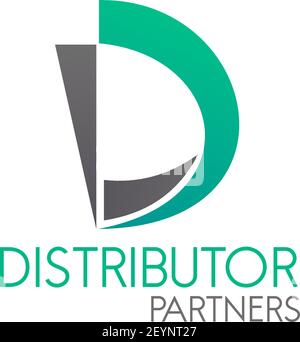 Distributor partners vector icon isolated on a white background. Concept of distribution and network, badge for business. Creative vector sign in gree Stock Vector