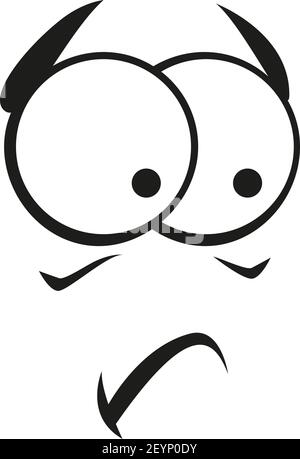 Unpleased or dissatisfied face expression isolated. Vector line art ...