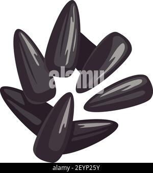 Sunflower seeds sketch isolated food snack. Vector natural oil ingredient Stock Vector