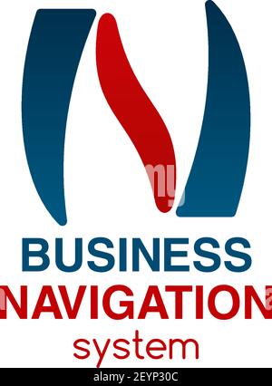 Business navigation system vector icon isolated on a white background. Business map or business internet project concept. Navigation system symbol, ba Stock Vector