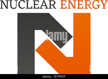 Nuclear energy vector sign isolated on a white background. Concept of chemical reaction and power. Nuclear hazard concept, abstract badge for science Stock Vector