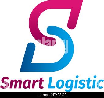Smart logistic vector icon isolated on a white background. Creative emblem for delivery company and transportation business. Concept of logistic compa Stock Vector