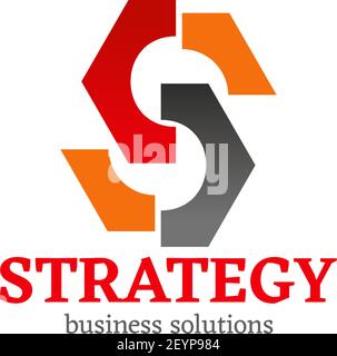 Strategy business solutions vector icon isolated on a white background. Concept of consulting agency or marketing analytic business. Concept of succes Stock Vector