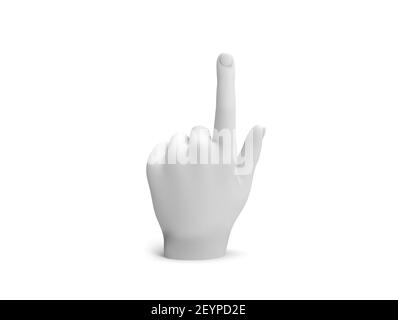 3D render of a hand pointing upside with index finger Stock Photo