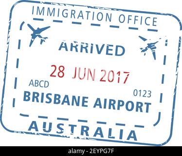 patrice Fern sydvest Brisbane airport Australia immigration office visa stamp isolated. Vector  border passport control document Stock Vector Image & Art - Alamy
