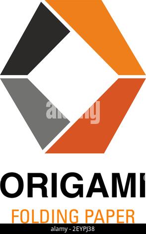 O letter icon in origami geometric shape for origami paper fold studio template. Vector isolated letter O symbol for Japanese culture and art workshop Stock Vector