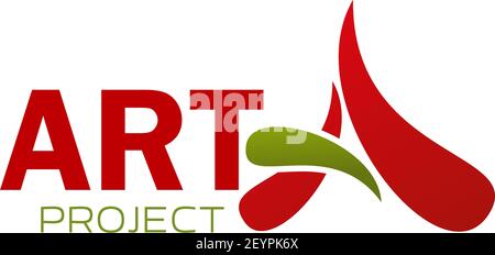 Art project icon of A letter for design agency or interior and construction designer studio. Vector isolated letter A in art designing service or prof Stock Vector