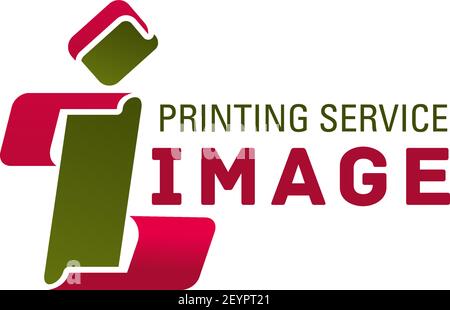 I letter icon for printing service or printhouse and advertising materials production company. Vector isolated letter I for professional image design Stock Vector