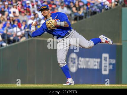 Chicago Cubs Javier Baez throws prior to the Cubs game against the White  Sox at Wrigley Field in Chicago Illinois on July 24, 2017. Photo by Aaron  Josefczyk/UPI Stock Photo - Alamy