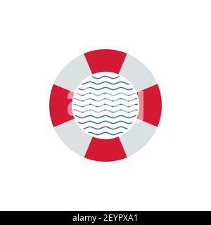 lifebuoy with waves vector design illustration Stock Vector
