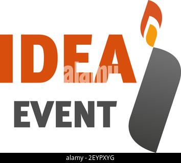 I letter icon for Idea event or entertainment agency. Vector letter I in lighter shape with fire flame symbol template for creative advertising or eve Stock Vector