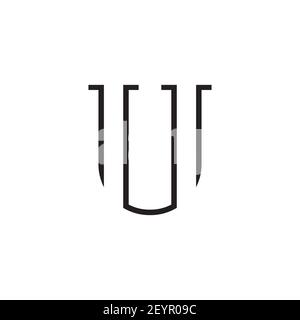 simple letter U lines logo design vector Stock Vector