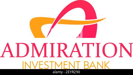 Admiration investment bank vector sign. Creative bank icon, vector design. Finance concept emblem, badge for bank or financial organization. Colorful Stock Vector