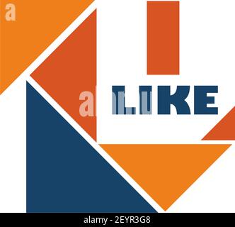 I letter icon for I like art school or designer workshop or educational center. Vector isolate letter I in origami geometric shape handicraft hobby or Stock Vector