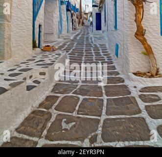 In the isle of greece antorini europe old house and white color Stock Photo