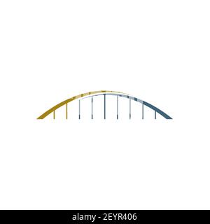 curved bridge icon logo design vector Stock Vector