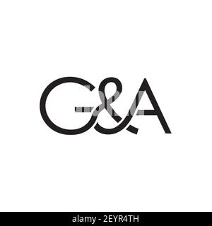 G & A combined letters logo design vector Stock Vector