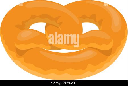 Homemade pretzel isolated twisted bun. Vector german bavarian bread, knot shape crusty pastry Stock Vector