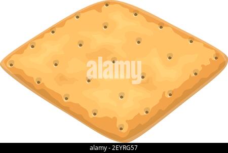 Square cracker isolated wholemeal oat biscuit. Vector wheat salty cookie, pastry food Stock Vector