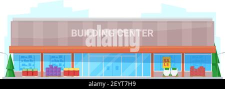 Building and construction tools store, vector. Hardware tools and repair supplies shop Stock Vector