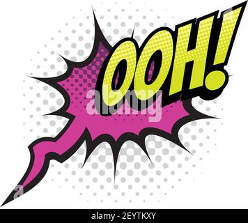 Ooh comic sound cloud, bubble chat cartoon icon. Vector isolated Ooh ...