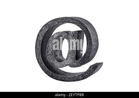 Dark email symbol isolated on white background with clipping path Stock Photo