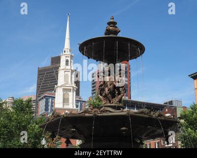 Image of the Brewer Fountain situated in Boston Common. Stock Photo