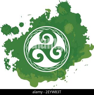 Triple Spiral, ancient Celtic symbol Stock Vector