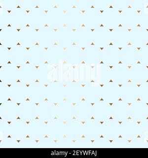 Abstract vector geometric seamless pattern with triangles. Ornamental pastel blue and golden background Stock Vector