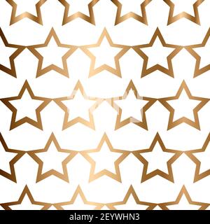 Abstract vector geometric seamless pattern with stars. Ornamental golden background Stock Vector