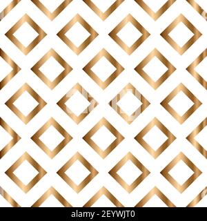 Abstract vector geometric seamless pattern with rhombus. Ornamental golden background Stock Vector