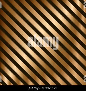 Vector striped seamless pattern with golden diagonal stripes. Colorful background. Wrapping paper. Print for interior design and fabric. Backdrop in v Stock Vector