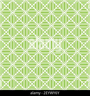 Abstract seamless pattern made with lines and shapes, green background, perfect for wallpaper, background fills, card, banners Stock Vector