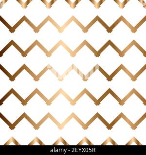Abstract vector geometric seamless golden pattern with zigzag Stock Vector