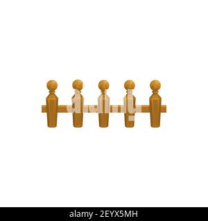 Fence rural home security and protection, outdoor barrier of timber plank panels isolated icon. Vector wooden fencing, country timber of hardwood gard Stock Vector