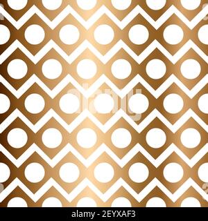 Abstract golden vector geometric seamless pattern with circles and rhombus Stock Vector