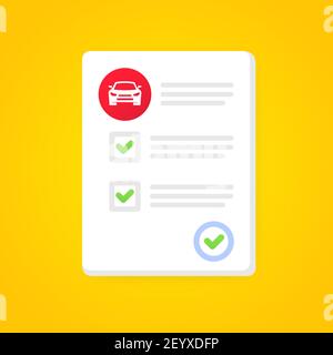 Driving exam paper banner. Driving school examination. Vector on isolated background. EPS 10. Stock Vector